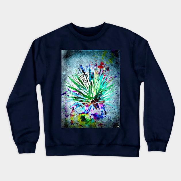 Agave Watercolor Grunge Crewneck Sweatshirt by danieljanda